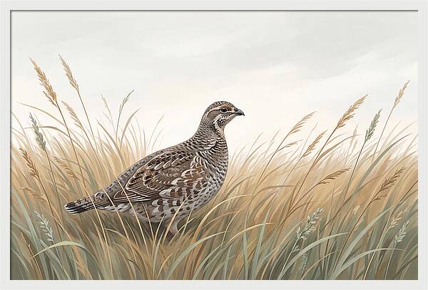Grouse Among Tall Grass