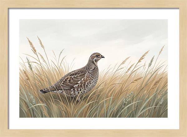 Grouse Among Tall Grass