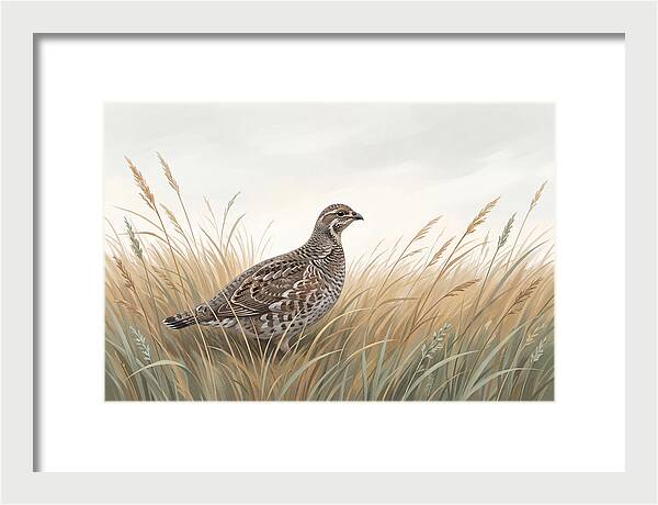 Grouse Among Tall Grass