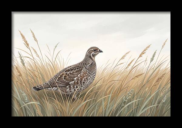 Grouse Among Tall Grass