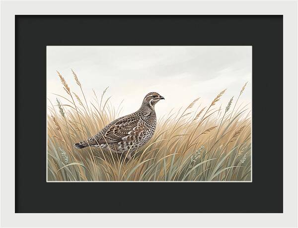 Grouse Among Tall Grass