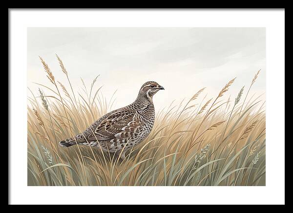 Grouse Among Tall Grass