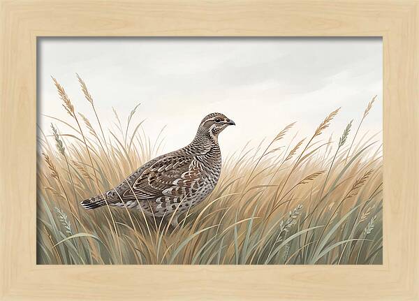 Grouse Among Tall Grass