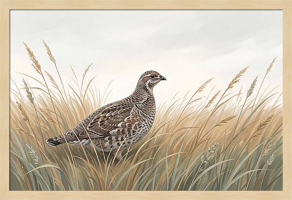 Grouse Among Tall Grass