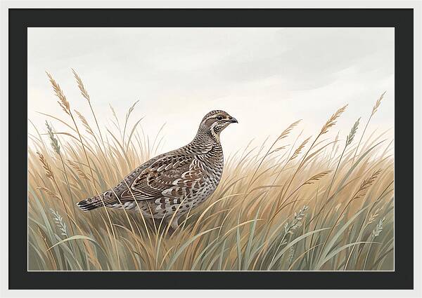 Grouse Among Tall Grass