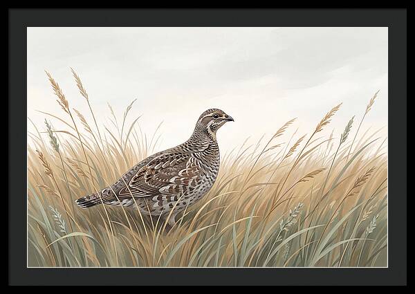 Grouse Among Tall Grass