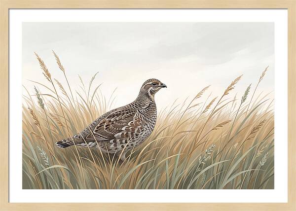 Grouse Among Tall Grass