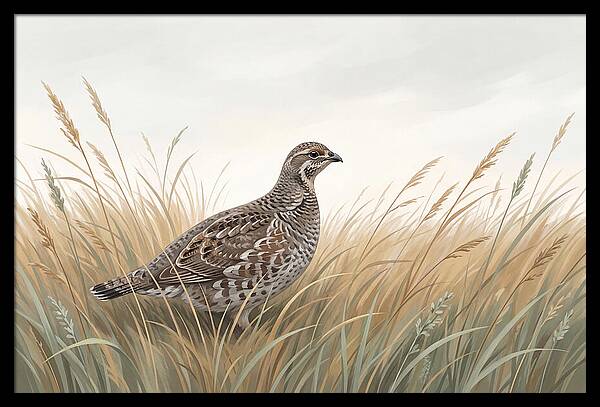 Grouse Among Tall Grass