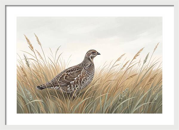 Grouse Among Tall Grass