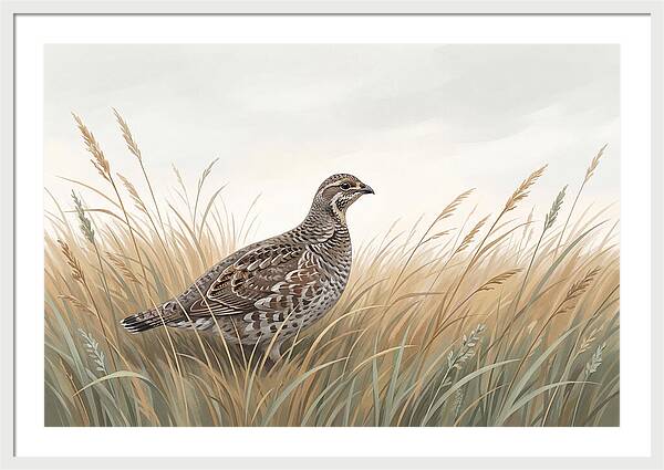 Grouse Among Tall Grass