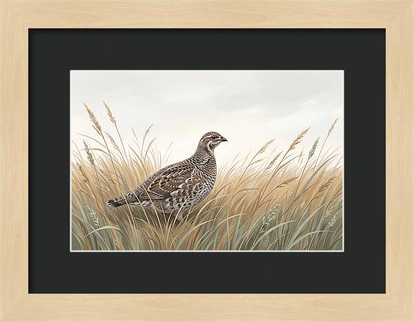 Grouse Among Tall Grass