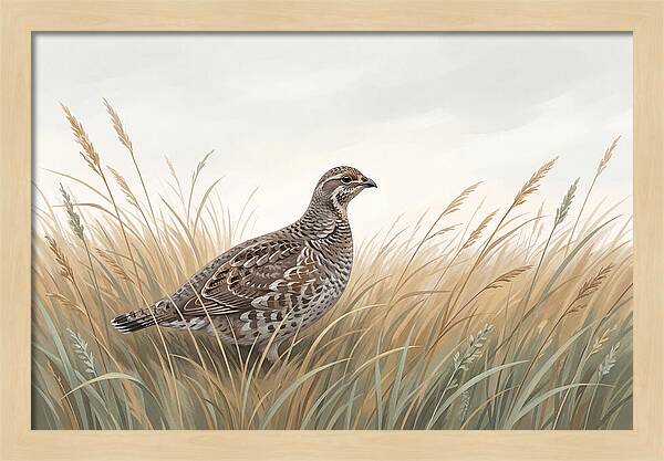 Grouse Among Tall Grass