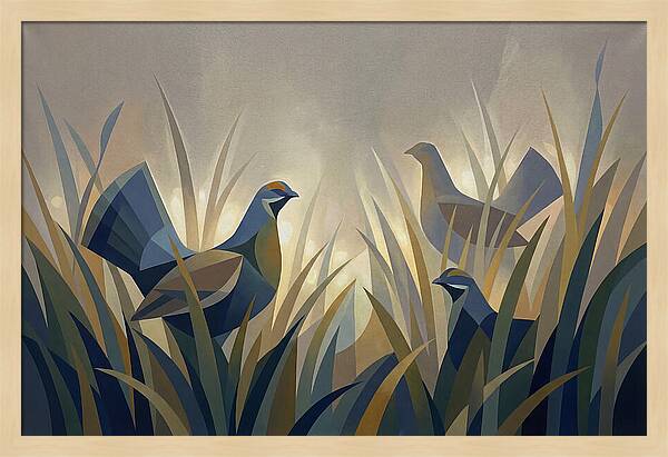 Grouse Among Tall Grass