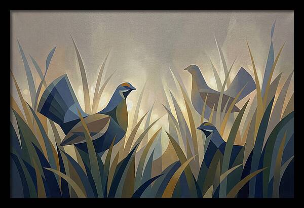Grouse Among Tall Grass