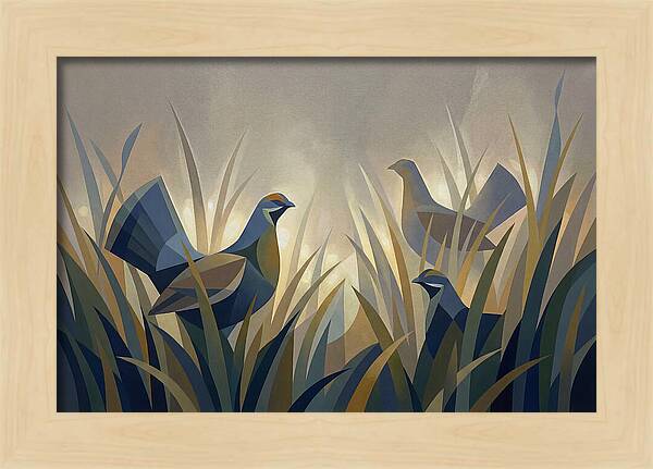 Grouse Among Tall Grass