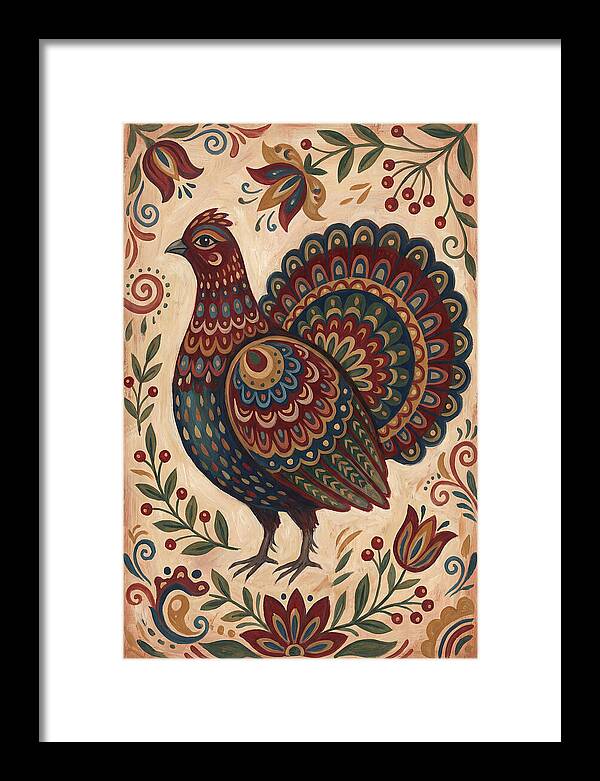 Grouse In Folk Art Style