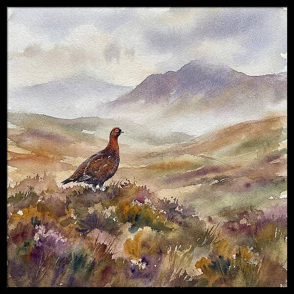 Grouse In Serene Landscape