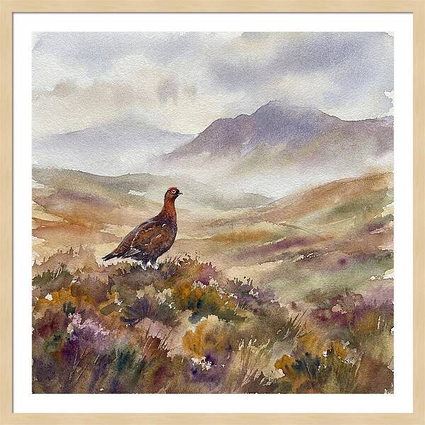 Grouse In Serene Landscape