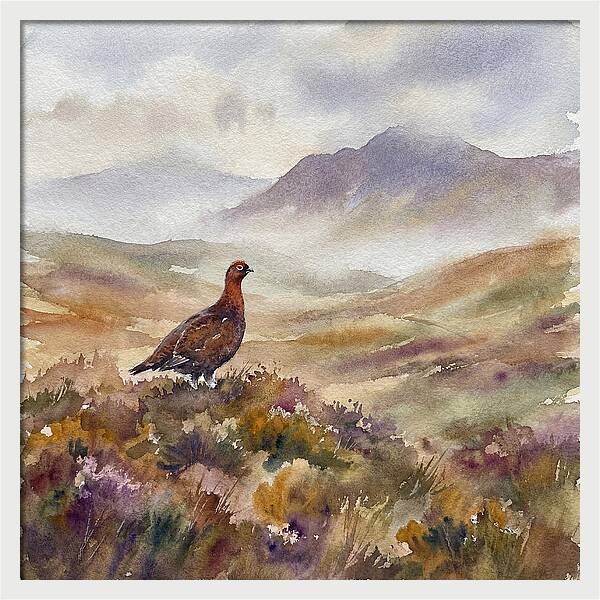 Grouse In Serene Landscape