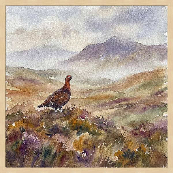 Grouse In Serene Landscape