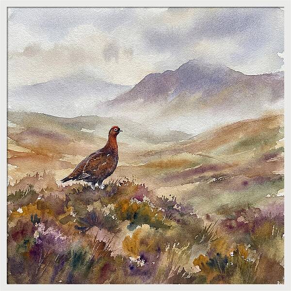 Grouse In Serene Landscape