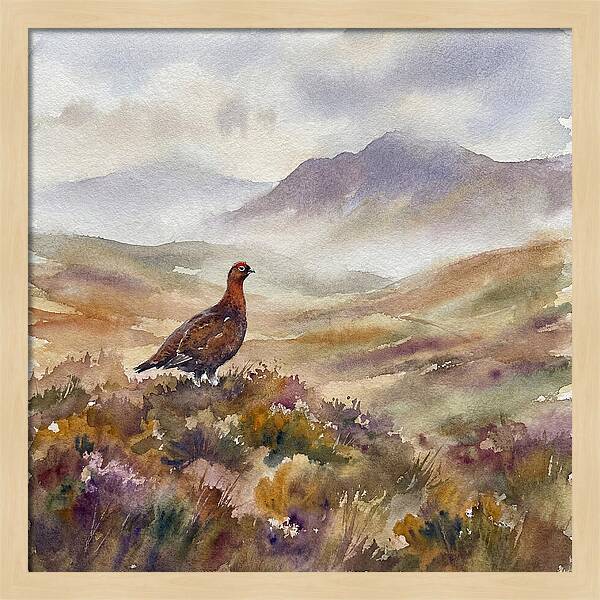 Grouse In Serene Landscape