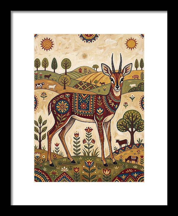 Grysbok In Folk Art Style