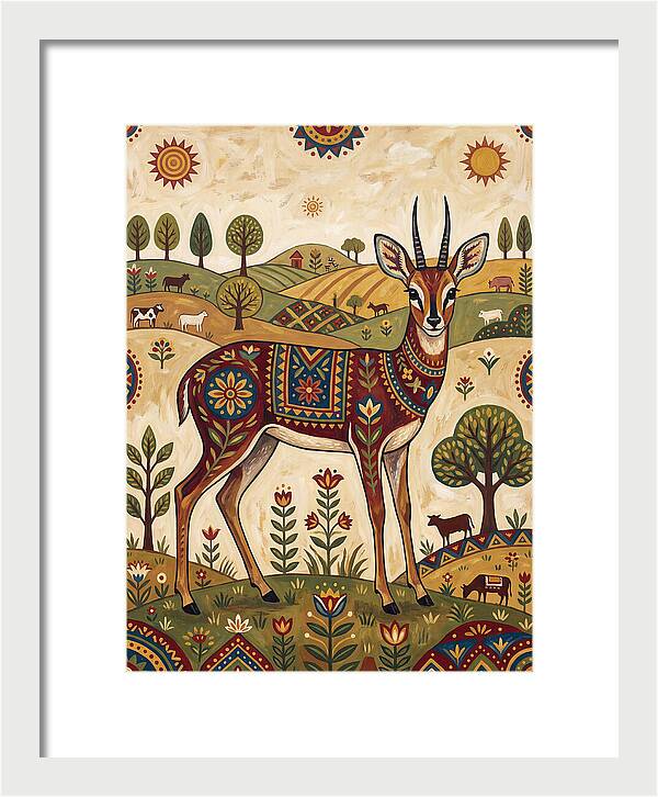 Grysbok In Folk Art Style