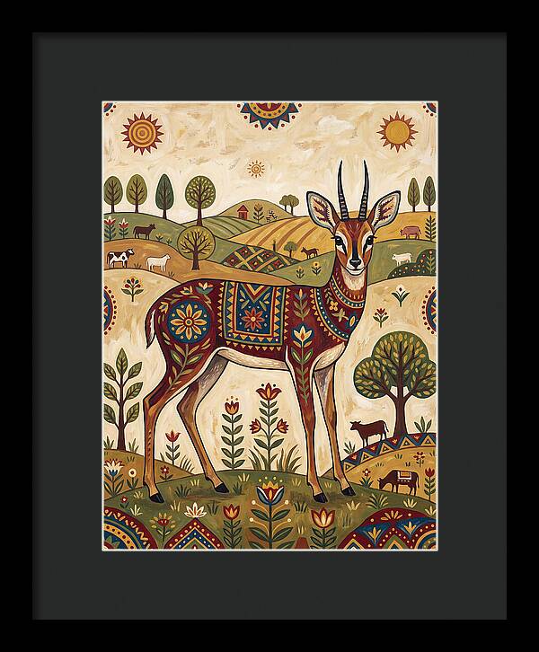 Grysbok In Folk Art Style