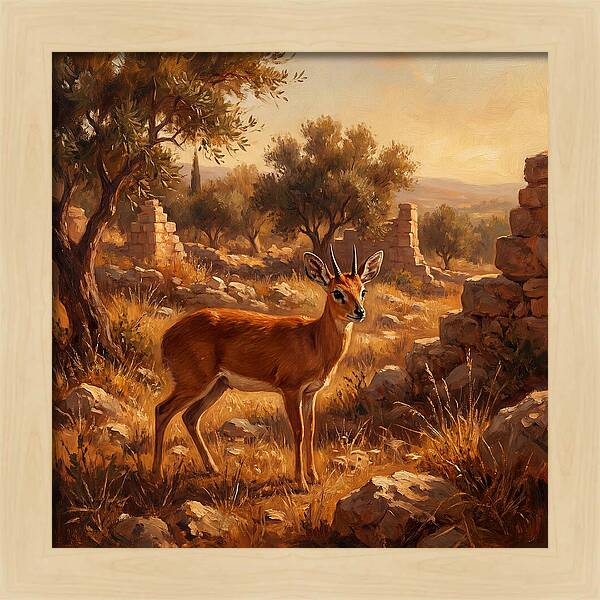 Grysbok In Mediterranean Landscape
