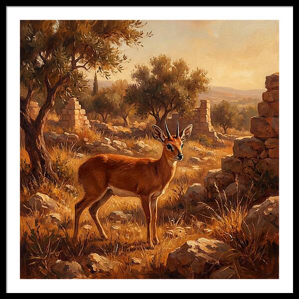 Grysbok In Mediterranean Landscape
