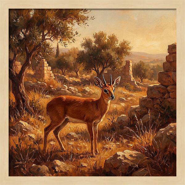 Grysbok In Mediterranean Landscape