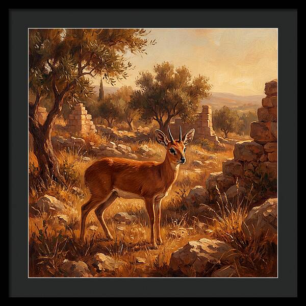 Grysbok In Mediterranean Landscape
