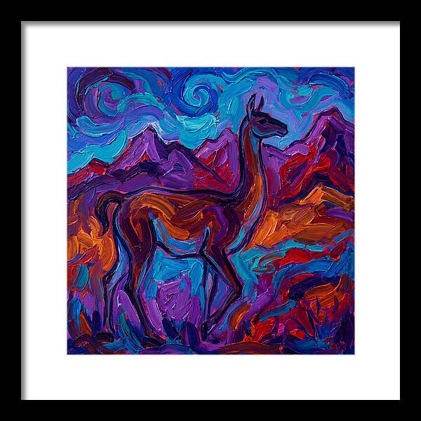 Guanaco Amidst Colorful Terrain