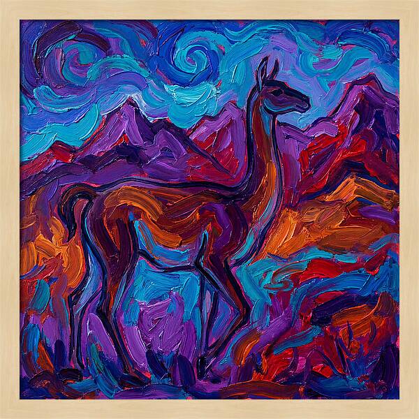 Guanaco Amidst Colorful Terrain