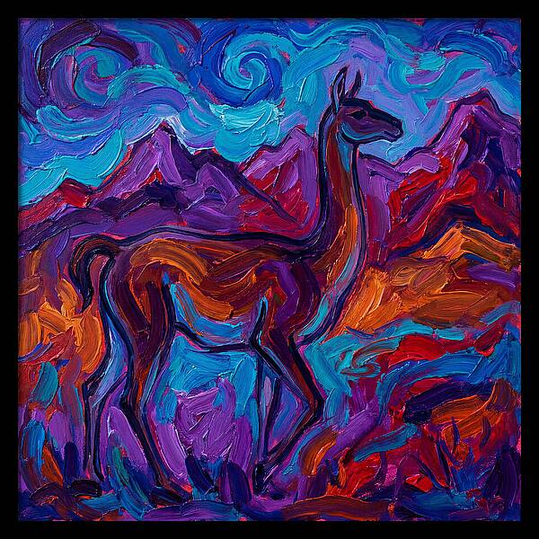 Guanaco Amidst Colorful Terrain