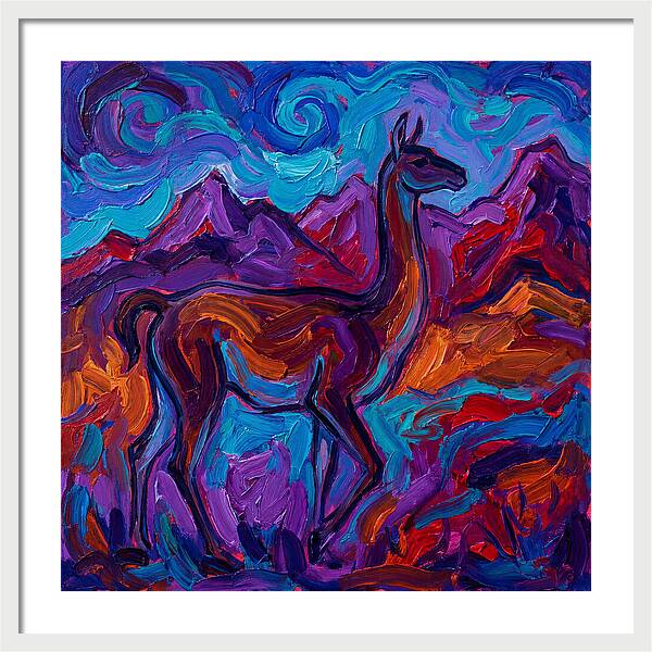 Guanaco Amidst Colorful Terrain