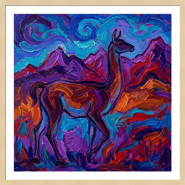 Guanaco Amidst Colorful Terrain