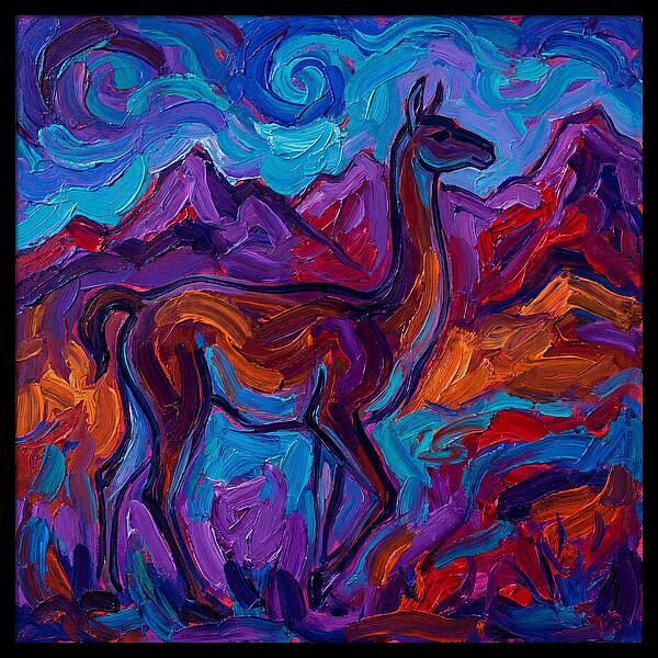 Guanaco Amidst Colorful Terrain