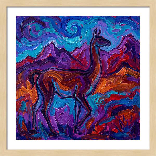 Guanaco Amidst Colorful Terrain