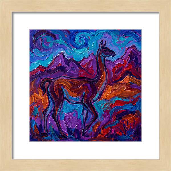 Guanaco Amidst Colorful Terrain