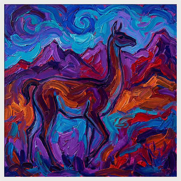 Guanaco Amidst Colorful Terrain