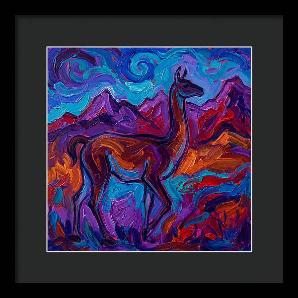 Guanaco Amidst Colorful Terrain