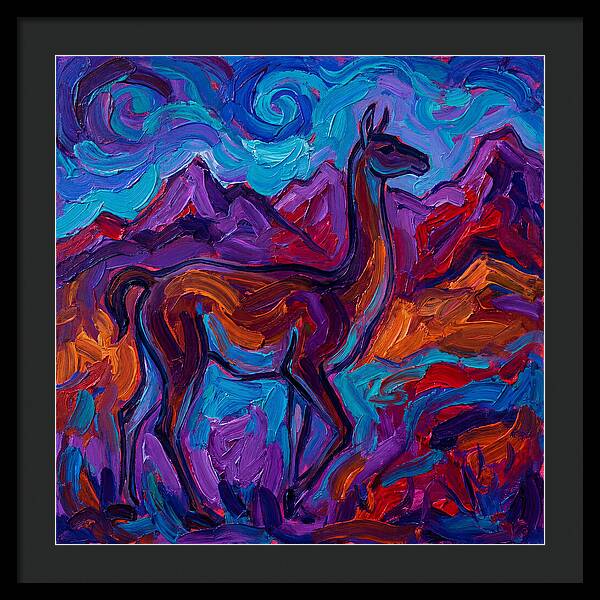 Guanaco Amidst Colorful Terrain