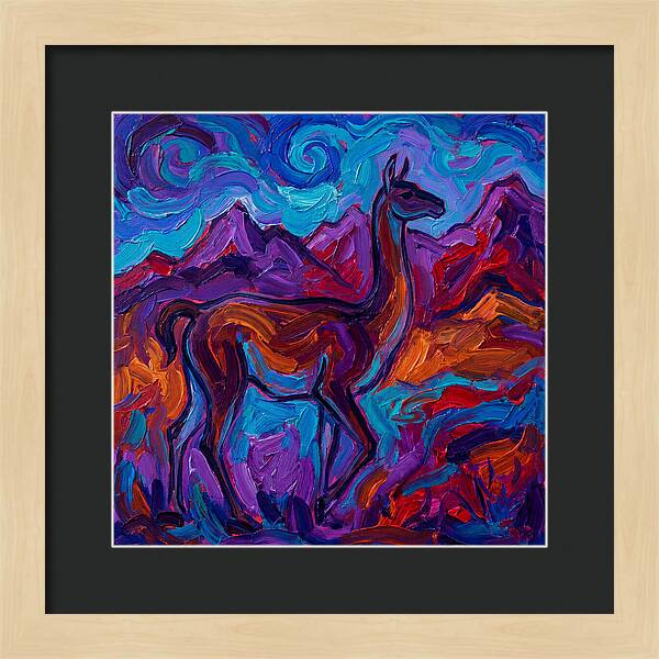 Guanaco Amidst Colorful Terrain