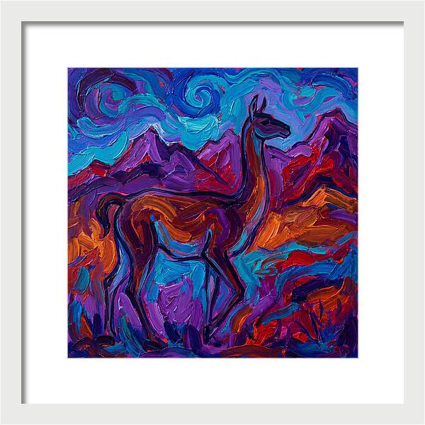 Guanaco Amidst Colorful Terrain