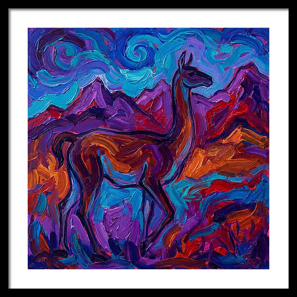 Guanaco Amidst Colorful Terrain