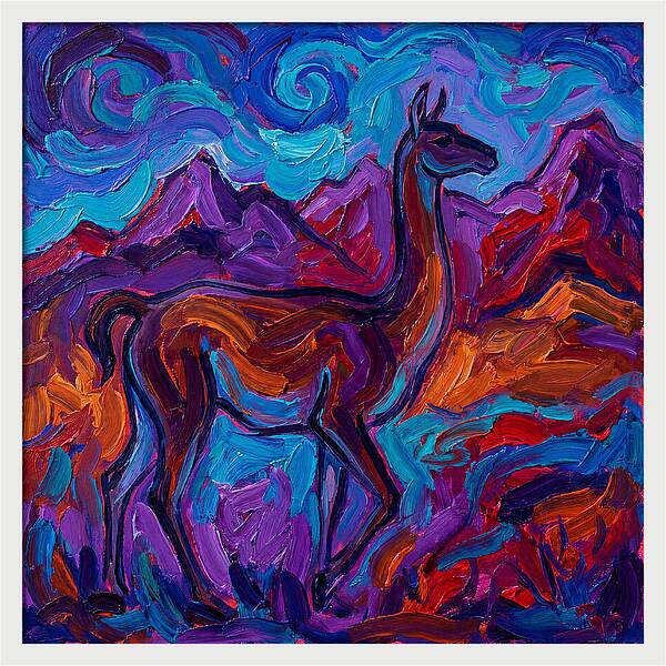 Guanaco Amidst Colorful Terrain