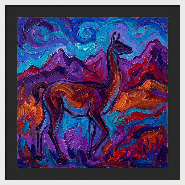 Guanaco Amidst Colorful Terrain