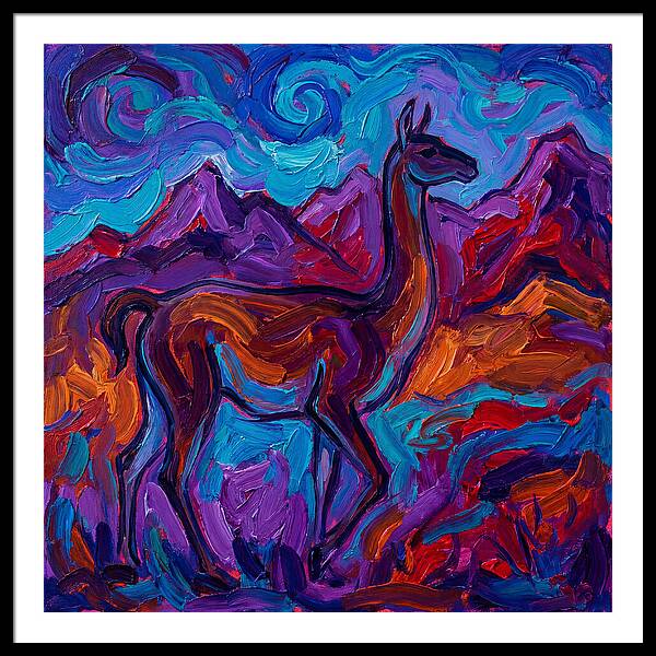 Guanaco Amidst Colorful Terrain